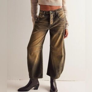 Barrel Baggy Boyfriend Jeans y2k Cargo Wide Leg High Waist Midrise Button Fly